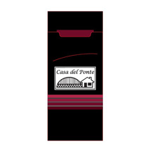 Bestekzakjes "Individualdruck" 20 cm x 8,5 cm zwart "Casa del Ponte" inkl. bordeaux Serviette 33