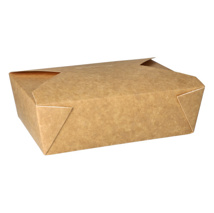 Kartonnen lunchboxen 1600 ml 6,5 cm x 20 cm x 14 cm bruin