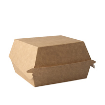 Hamburgerbox, karton van verse houtvezels 10 cm x 14,5 cm x 14,5 cm beige