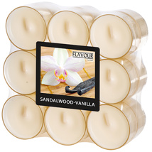 Geurkaars "Flavour by GALA" Ø 38 mm · 24 mm ivoor - Sandalwood-Vanilla in behuizing van polycarbo