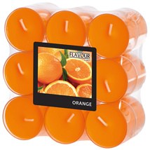Geurkaars "Flavour by GALA" Ø 38 mm · 24 mm oranje - Sinaasappel in behuizing van polycarbonaat