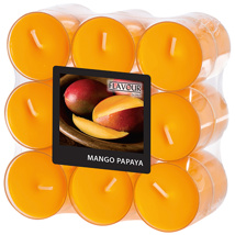 Geurkaars "Flavour by GALA" Ø 38 mm · 24 mm perzik - Mango-Papaya in behuizing van polycarbonaat