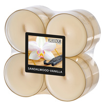 Geurtheelichten maxi "Flavour by GALA" Ø 59 mm · 24 mm ivoor - Sandalwood-Vanilla in behuizing van