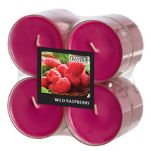 Geurtheelichten maxi "Flavour by GALA" Ø 59 mm · 24 mm wijnrood - Wild Raspberry in behuizing van 