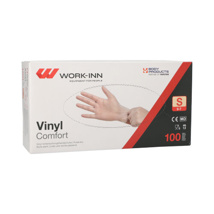 Handschoenen "WORK-INN/PS" Vinyl poedervrij "Comfort" transparant Maat S