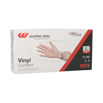Handschoenen "WORK-INN/PS" Vinyl poedervrij "Comfort" transparant L