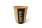 Koffiebekers 250 ml (10 oz), karton Ø 9 x 9,5 cm bruin met bedrukking "Altijd Koffie"