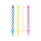 Verjaardagskaarsjes met houders 6 cm assorti kleuren
