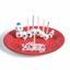 Houder voor verjaardagskaarsen 6,5 cm x 15 cm "Worm" met 6 Kaarsen