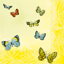Servetten, 3-laags 1/4 vouw 33 cm x 33 cm "Papillons"