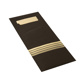 Bestekzakjes 20 cm x 8,5 cm zwart/creme "Stripes" inclusief gekleurde servet 33 x 33 cm , 2-laags