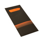 Bestekzakjes 20 cm x 8,5 cm zwart/oranje "Stripes" inclusief gekleurde servet 33 x 33 cm , 2-laags