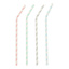 Drinkrietjes, papier Ø 6 mm · 22 cm assorti kleuren "Stripes" flexibel