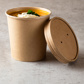 Deksel voor soep cup, karton rond Ø 9,8 cm · 1,6 cm bruin