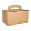 Lunch boxen, karton "pure" hoekig 12,5 cm x 15,5 cm x 22,5 cm bruin met handvaten