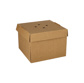 Hamburgerbox, karton van verse houtvezels "pure" 10 cm x 13 cm x 13 cm bruin vouwbaar, klein