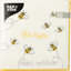 Servetten 3-laags 1/4 vouw 33 cm x 33 cm wit "Bee Happy"